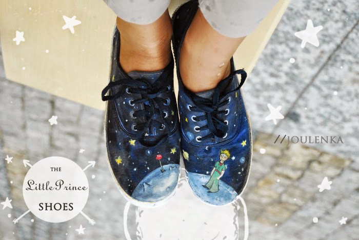 buty mały książę, DIY, tutorial, little prince shoes, ręcznie malowane buty, Mały Książę i róża